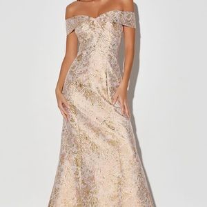 Beautiful jacquard off shoulder dress